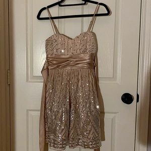 Beige Sequin Dress